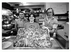 Showing off the now famous Sweet Rolls.