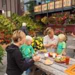 Outdoor Dining to enjoy the lovely flowers at The Bake Shop